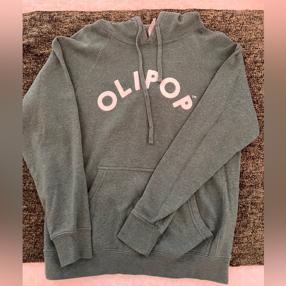 Olipop Green Hoodie with White Logo Size Small